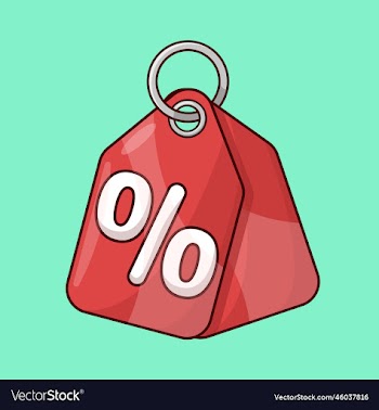 discount price tag with percent symbol