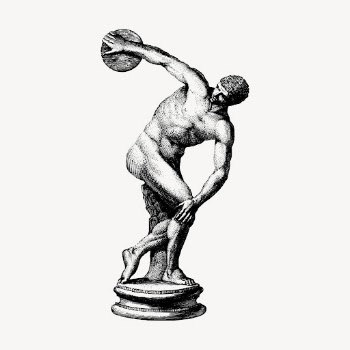 Discus athlete statue clipart, vintage | Free Vector - rawpixel