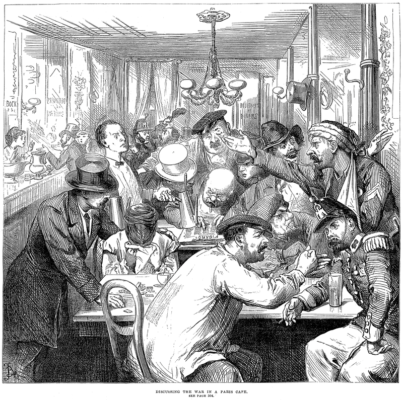 "Discussing the War in a Paris | Free PNG - rawpixel