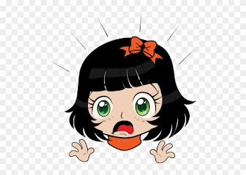 Disgusting Girl Manga Smiley Emoticon Clipart - Surprised Girl Clipart Png