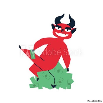 Dishonest earnings flat vector illustration