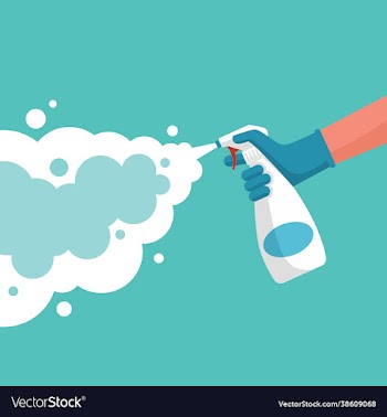 disinfection with cleaning spray