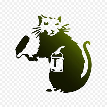 Dismaland Rat Stencil Street art Painting -  