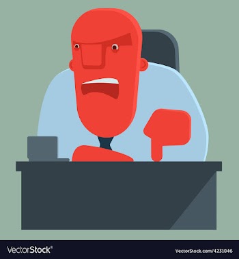 Dissatisfied boss warns someone vector image