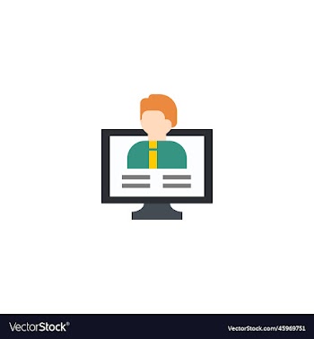 distance teacher creative icon from e-learning