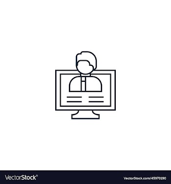 distance teacher creative icon from e-learning