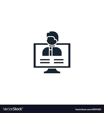 distance teacher creative icon from e-learning