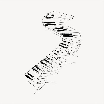 Distorted piano  clipart, vintage | Free Vector - rawpixel