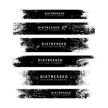 Distressed black stroke banners