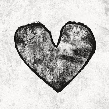 Distressed heart sticker, black design | Free PSD - rawpixel