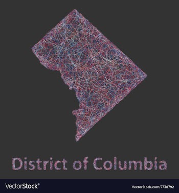 District of Columbia line art map vector image