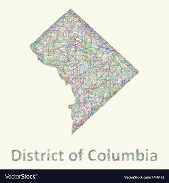 District of Columbia line art map vector image