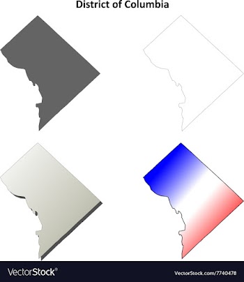 District of Columbia outline map set vector image