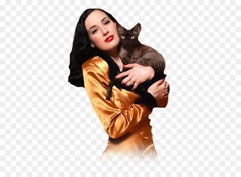 Dita Von Teese Devon Rex Celebrity Cat lady Cats & Dogs - cote outline 