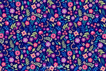 Ditsy floral background with different colorful flowers Free Vector