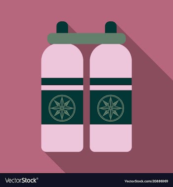 Diver cylinders oxygen tank isolated vector image