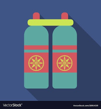 Diver cylinders oxygen tank isolated vector image