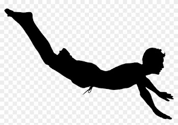 Diver Silhouette Clipart - People Swimming Silhouette Png