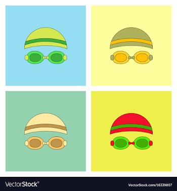 Diver swimmer equipment collection vector image