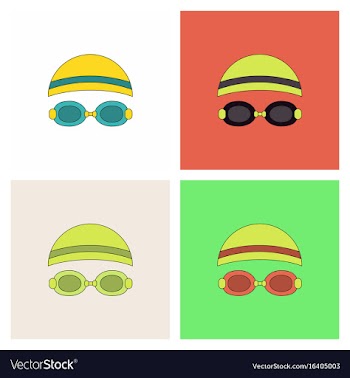 Diver swimmer equipment collection vector image