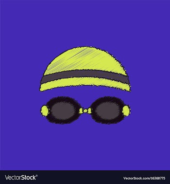 Diver swimmer equipment in hatching style vector image