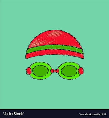 Diver swimmer equipment in hatching style vector image