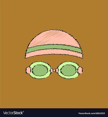 Diver swimmer equipment in hatching style vector image
