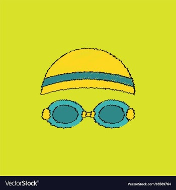 Diver swimmer equipment in hatching style vector image