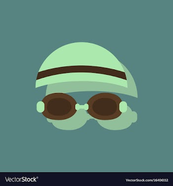 Diver swimmer equipment in sticker style vector image