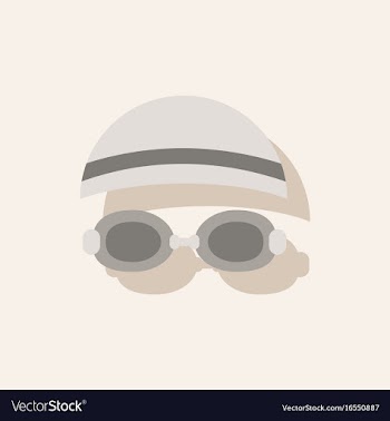 Diver swimmer equipment in sticker style vector image