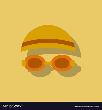 Diver swimmer equipment in sticker style vector image