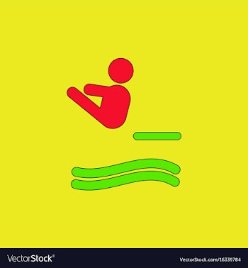 Diver swimmer trampoline springboard sportsman vector image
