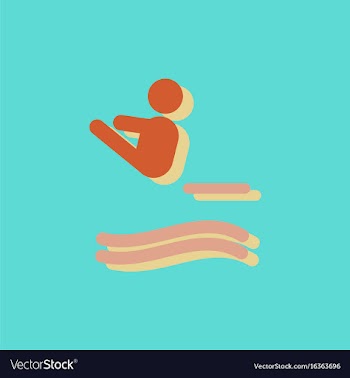 Diver swimmer trampoline springboard sportsman vector image