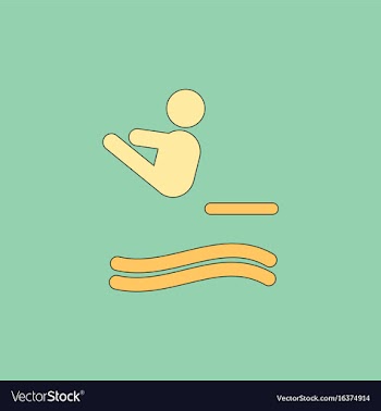 Diver swimmer trampoline springboard sportsman vector image