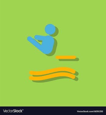 Diver swimmer trampoline springboard sportsman vector image