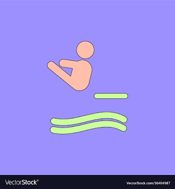 Diver swimmer trampoline springboard sportsman vector image