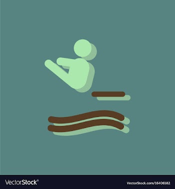 Diver swimmer trampoline springboard sportsman vector image
