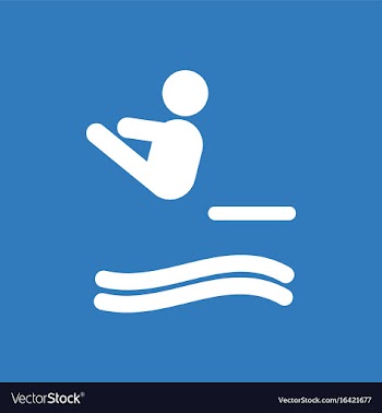 Diver swimmer trampoline springboard sportsman vector image