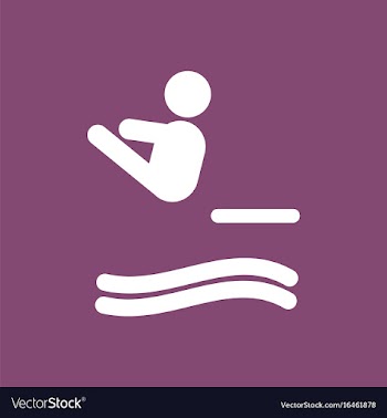 Diver swimmer trampoline springboard sportsman vector image