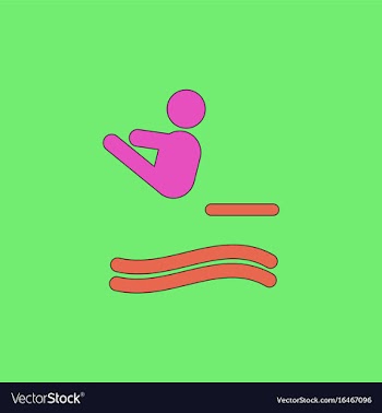 Diver swimmer trampoline springboard sportsman vector image