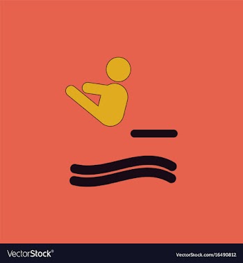 Diver swimmer trampoline springboard sportsman vector image