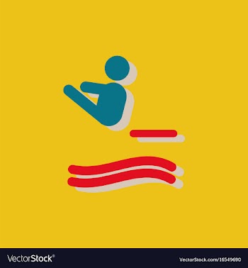 Diver swimmer trampoline springboard sportsman vector image