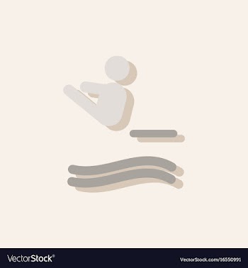 Diver swimmer trampoline springboard sportsman vector image