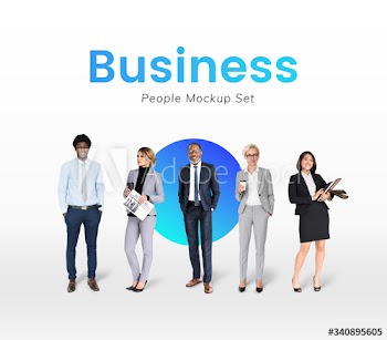 Diverse business people mockup collection