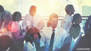 Diverse business people networking