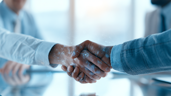 Diverse Business Professionals Shaking Hands in a Modern Office