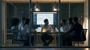 Diverse Business Team Collaborating in a Modern Meeting Room