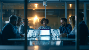 Diverse Business Team Collaborating in Modern Office