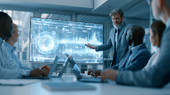 Diverse Business Team Collaborating in Modern Office