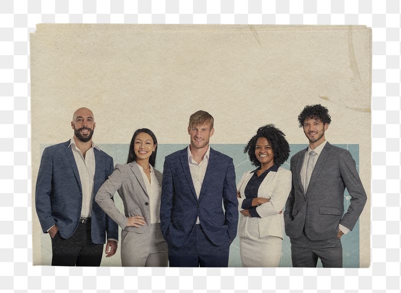 Diverse business team, vintage newspaper | Free PNG - rawpixel